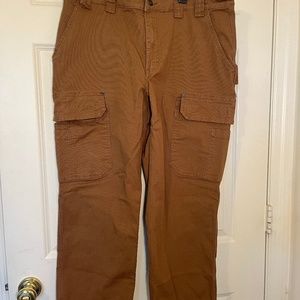 Duluth Trading Co Flex Fire Hose Pants, size 38 X 28, brown